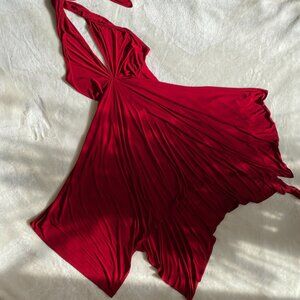 Norma Kamali Convertible Red Dress Size S